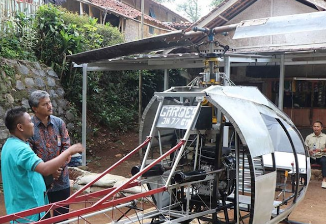 FOTO: Begini Rupa Helikopter Rakitan Buatan Jujun Junaedi