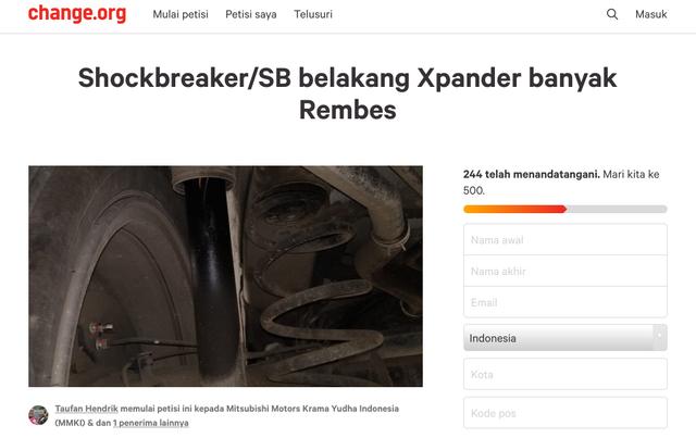 Muncul Petisi Keluhan Suspensi Bocor Mitsubishi Xpander