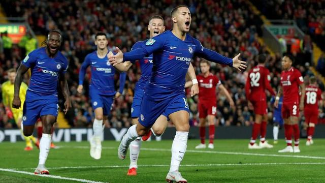 Gol Cantik Eden Hazard ke Gawang Liverpool Tuai Pujian