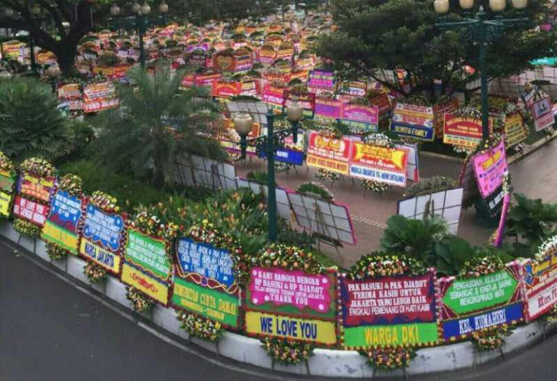  Jika Diuangkan, Karangan Bunga untuk Ahok Senilai Setengah Miliar 