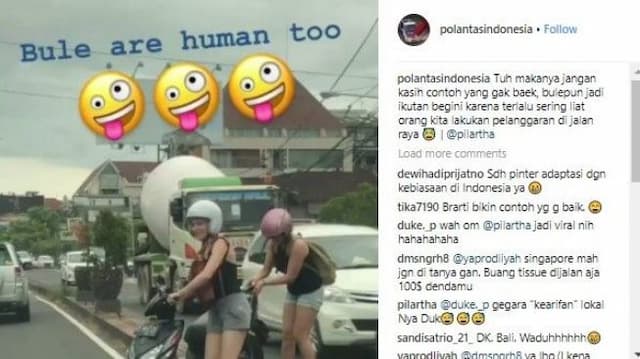 Ketularan Orang Indonesia, Bule di Bali Langgar Lalu lintas