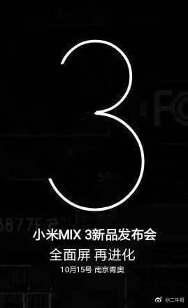Poster Xiaomi Mi Mix 3 Muncul, Segera Rilis Pertengahan Oktober?