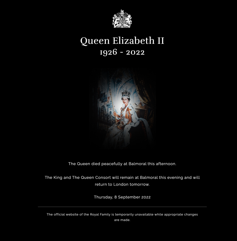 Ratu Elizabeth II Tutup Usia, Website Kerajaan Ikut Berduka